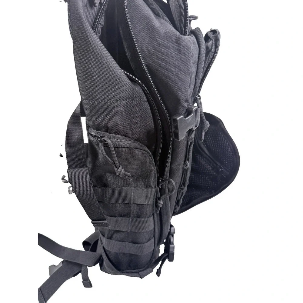 Highland Tactical Black Tactical Backpack MOLLE Laptop Hiking Bug Out Pack